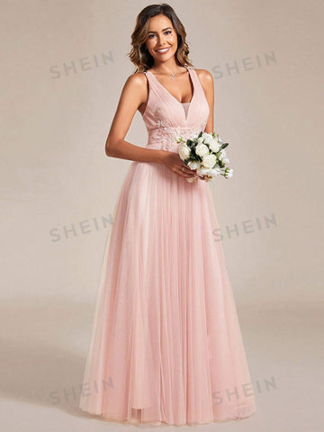 EVER-PRETTY Guipure Lace Appliques Mesh Formal Dress