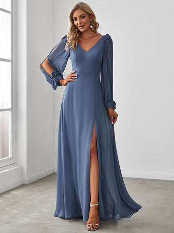 EVER-PRETTY Knot Detail Split Thigh Maxi Dress