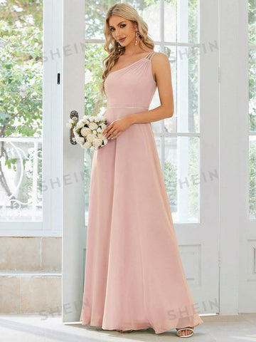 EVER-PRETTY One Shoulder Chiffon Bridesmaid Dress