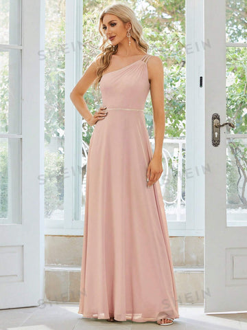 EVER-PRETTY One Shoulder Chiffon Bridesmaid Dress
