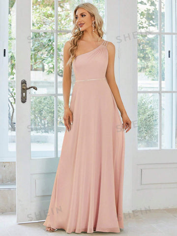 EVER-PRETTY One Shoulder Chiffon Bridesmaid Dress