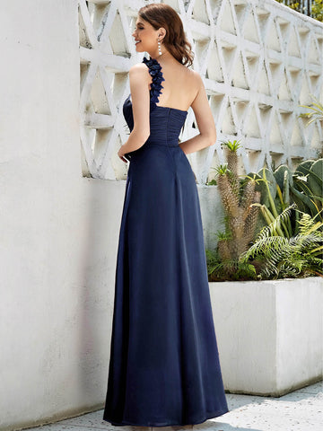 EVER-PRETTY One Shoulder Ruched Bodice Prom Dress