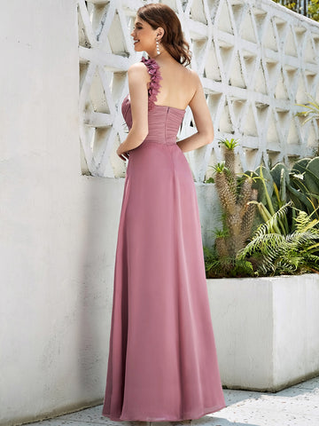 EVER-PRETTY One Shoulder Ruched Bodice Prom Dress