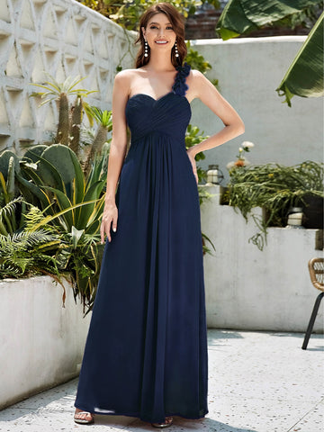 EVER-PRETTY One Shoulder Ruched Bodice Prom Dress