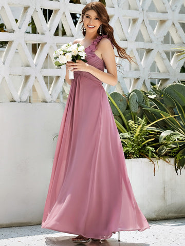 EVER-PRETTY One Shoulder Ruched Bodice Prom Dress