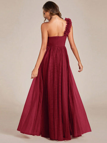 EVER-PRETTY One Shoulder Split Thigh Wedding Dress