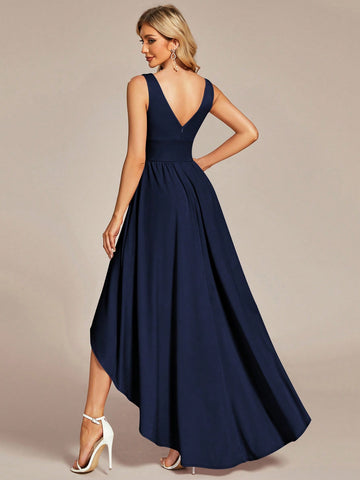 EVER-PRETTY Plunging Neck High Low Hem Dress