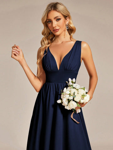 EVER-PRETTY Plunging Neck High Low Hem Dress