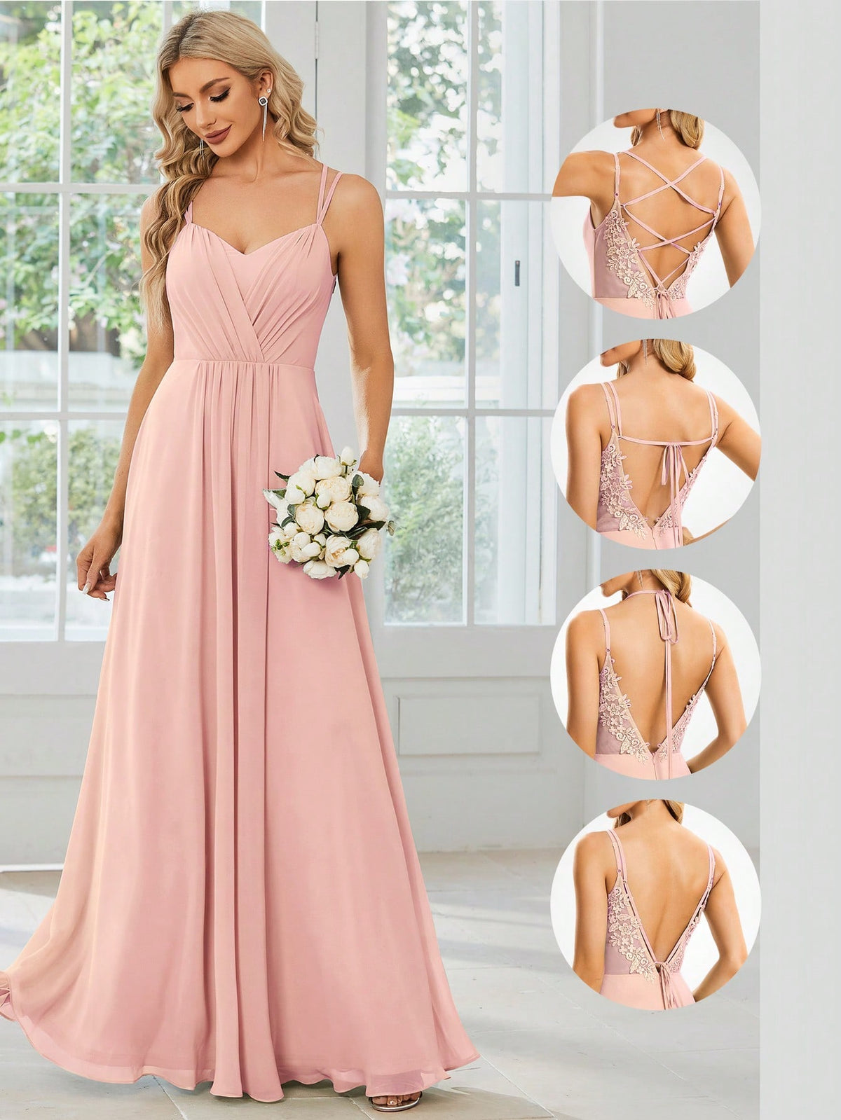 EVER-PRETTY Ruched Chiffon Bridesmaid Dress