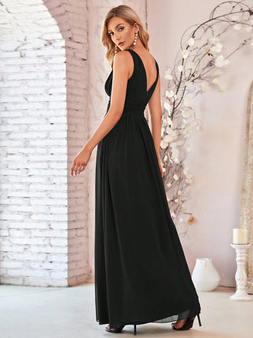 EVER-PRETTY Ruched Waist Maxi Chiffon Formal Dress