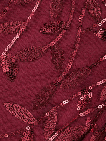 EVER-PRETTY Sequin Butterfly Sleeve Mesh Prom Bridesmaid Dress