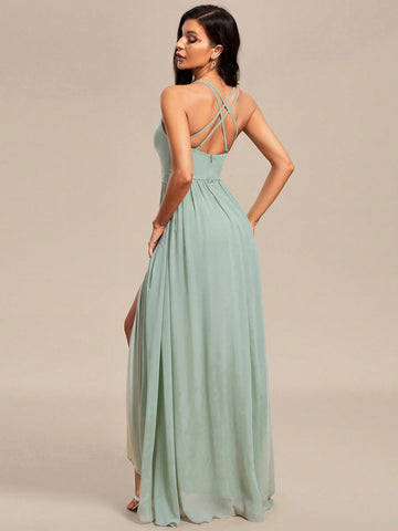 EVER-PRETTY Sexy A-Line Bridesmaid Dress With High-Low Hem And Spaghetti Straps