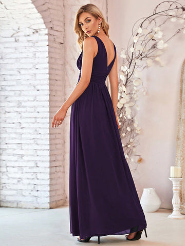 EVER-PRETTY Sexy V-Neck Sleeveless Evening Party Dress With Cinched Waist