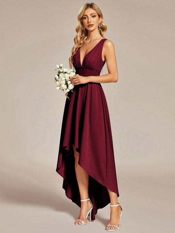 EVER-PRETTY Solid High Low Hem Dress