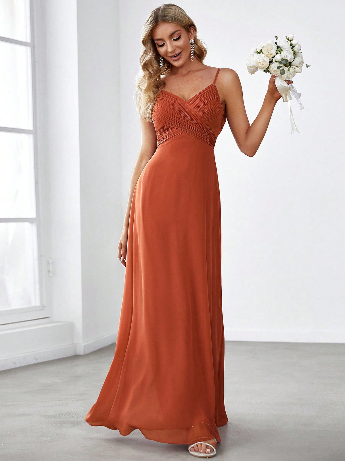 EVER-PRETTY Solid Maxi Chiffon Bridesmaid Dress