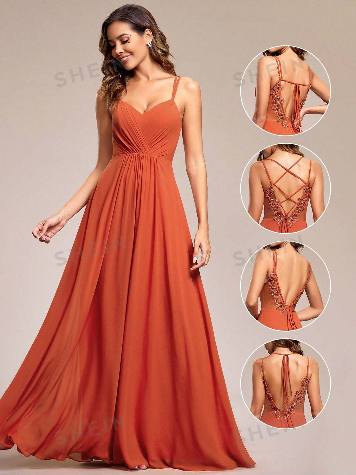 EVER-PRETTY Solid Maxi Chiffon Bridesmaid Dress
