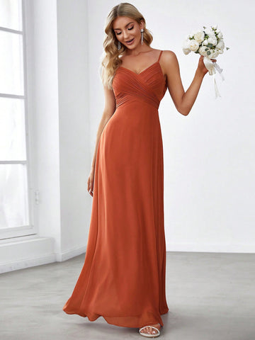 EVER-PRETTY Solid Maxi Chiffon Bridesmaid Dress
