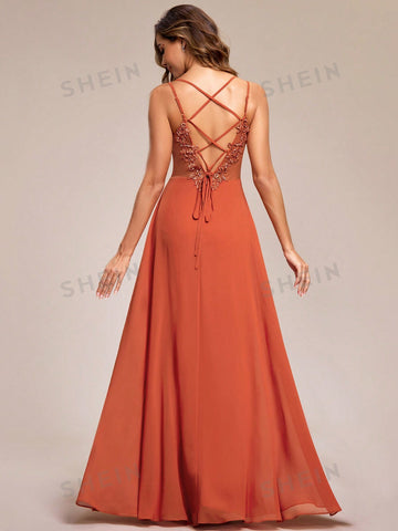 EVER-PRETTY Solid Maxi Chiffon Bridesmaid Dress