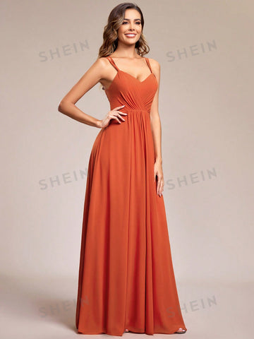 EVER-PRETTY Solid Maxi Chiffon Bridesmaid Dress