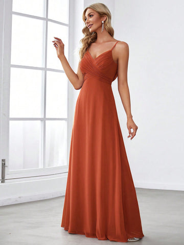 EVER-PRETTY Solid Maxi Chiffon Bridesmaid Dress
