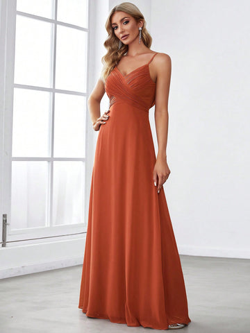 EVER-PRETTY Solid Maxi Chiffon Bridesmaid Dress