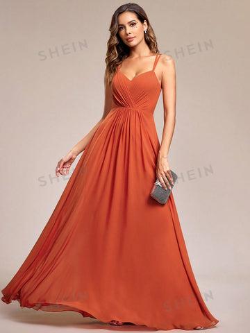 EVER-PRETTY Solid Maxi Chiffon Bridesmaid Dress