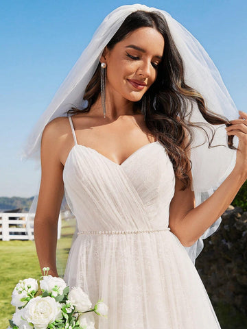 EVER-PRETTY Solid Zip Back Cami Wedding Dress