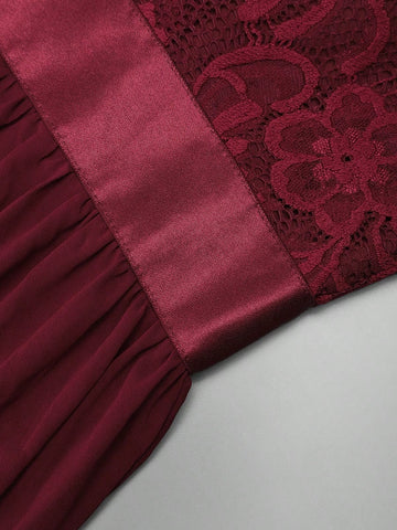 EVER-PRETTY V-back Lace Bodice Chiffon Bridesmaid Dress