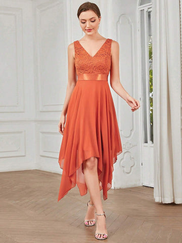 EVER-PRETTY Women's Sleeveless Double V-Neck Evening Dress