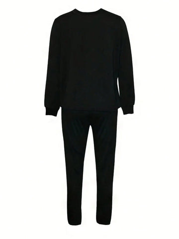 Letter Merry, Two-Piece Casual Sports Sweatshirt Suit For Women, Autumn And Winter