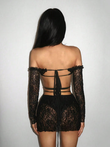 EgrlEra Lace Dress, Women Casual Minimalist Fashion For Everyday Wear