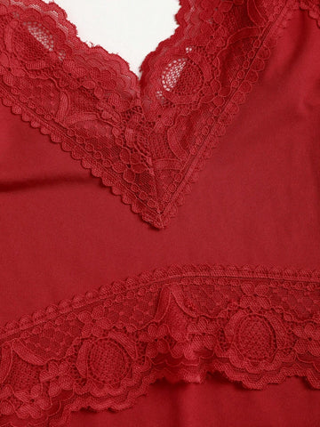 EgrlEra Women's Lace Patchwork One-Piece Sleepwear