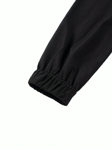 Eilly Bazar Women's Fashion Solid Color Long Sleeve Zipper Jumpsuit