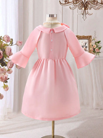 Elegant And Gorgeous Bell Sleeve Party Dress For Little Girls