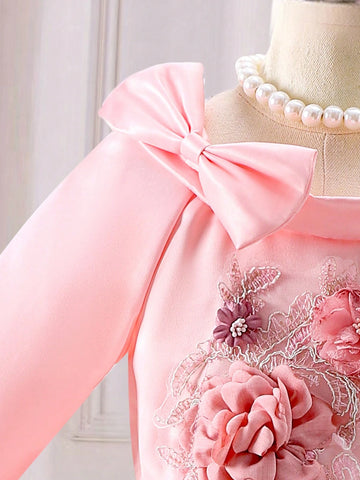 Elegant And Gorgeous Bell Sleeve Party Dress For Little Girls