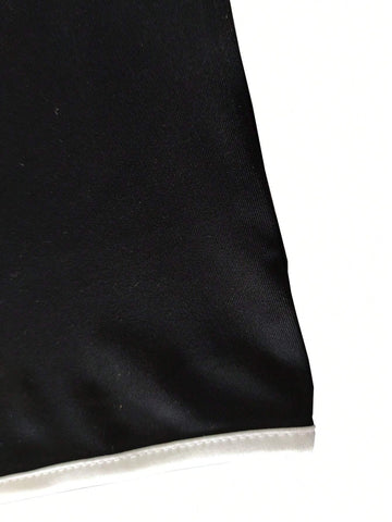 Elegant And Simple Color-Blocked Tight Jumpsuit With Bordered Edges For Summer