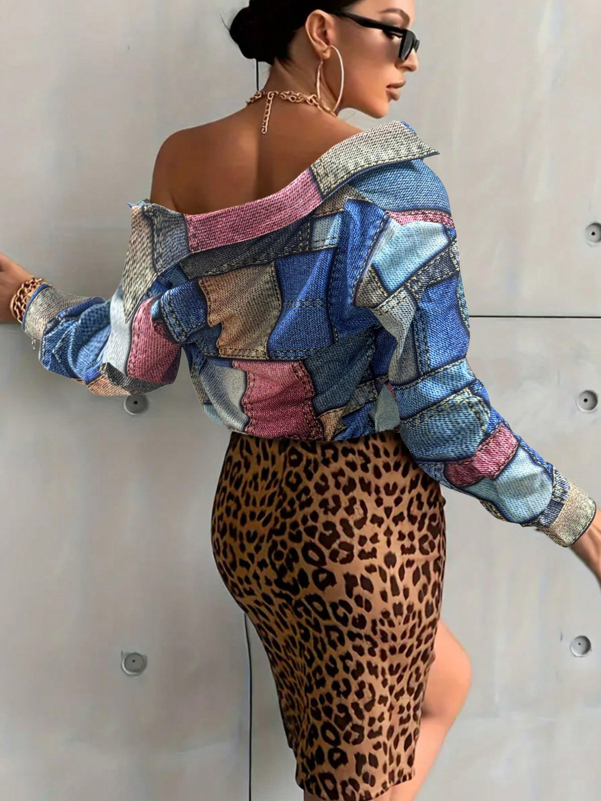 Elegant Design Tie-Dye Long Sleeve Blouse For Women