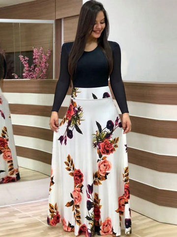 Elegant Floral Printed Stretchy Dress