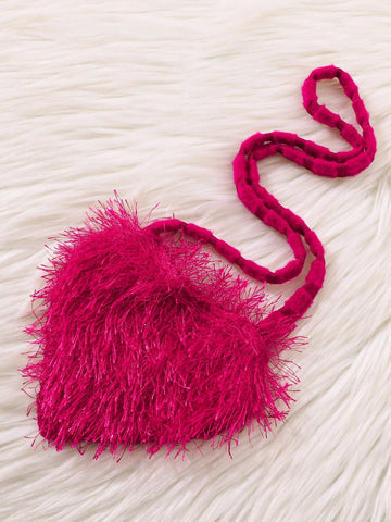Elegant Fringe Decor Bodycon Ribbed Dress For Young Girl, Magenta, Suitable For Daily Wear In Spring & Autumn