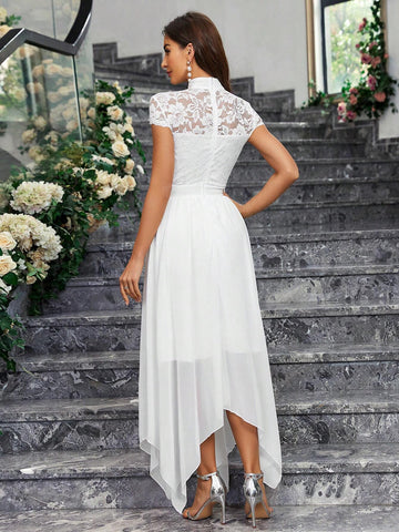 Elegant Lace Decorated Bridesmaid Dress For Ladies (Adult)