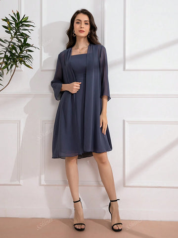 Elegant Mid-Length 2-Piece Mother Of The Bride Dress,Wedding Event Dress