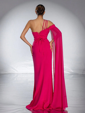 Elegant Off Shoulder Slit Long Formal Dress