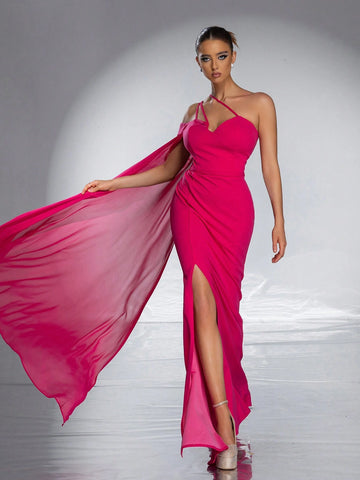 Elegant Off Shoulder Slit Long Formal Dress