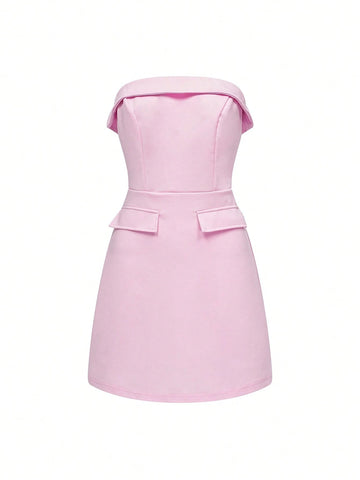 Elegant Sexy Solid Color Pocket Decor Fitted Bodycon Dress