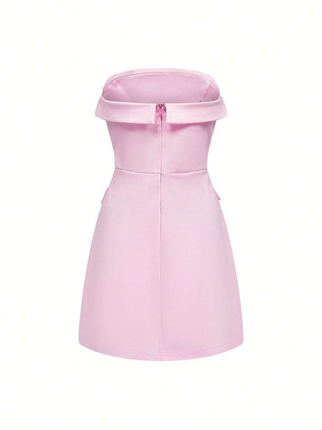 Elegant Sexy Solid Color Pocket Decor Fitted Bodycon Dress