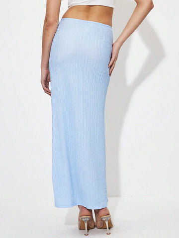 Elegant Solid Color Pleated Skirt, Spring/Summer