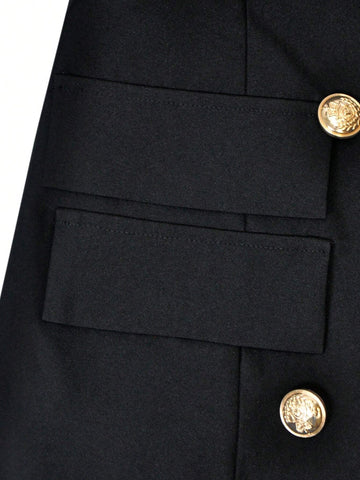 Elegant Solid Color Turn-Down Collar A-Line Dress For Work