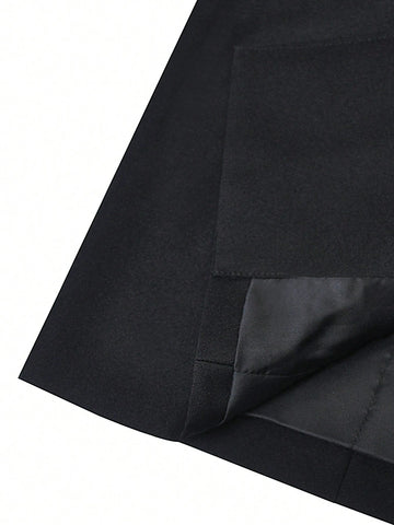 Elegant Solid Color Turn-Down Collar A-Line Dress For Work