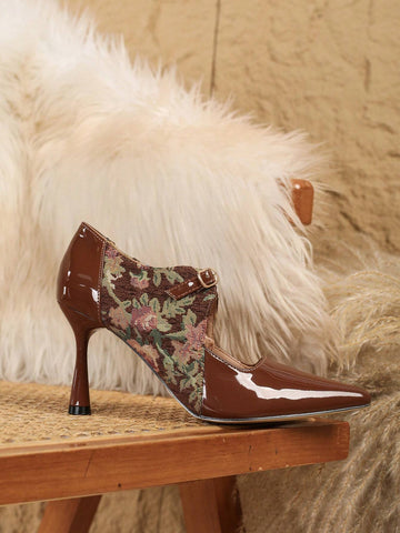 Elegant Strap Buckle Mary Jane Pumps, Lightweight Thin Heel Dress Shoes,