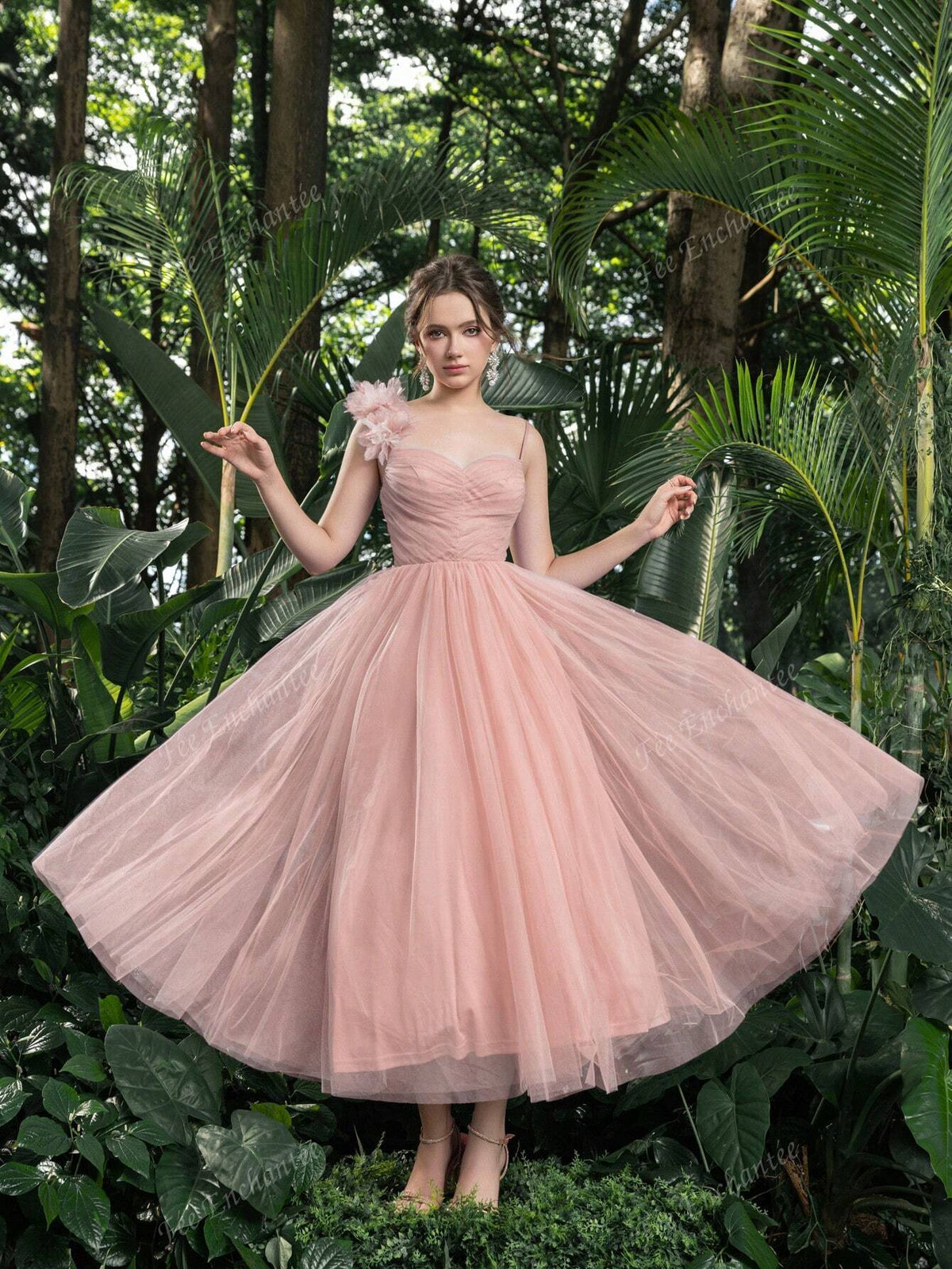 Elegant Tulle Ruched Bust Slip Prom Homecoming Dress Perfect For Back To School, Gathering, Dance & Cocktail Events